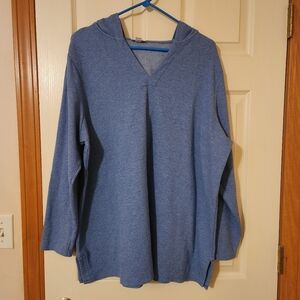 J. Jill Pure Jill Cotton Blend Textured Hoodie Tunic Size 2X Waffle Knit Comfy